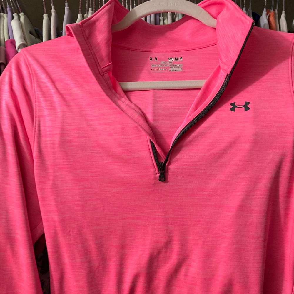 Under Armour Heat Gear Vibrant Pink 1/4 zip